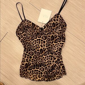 NIA Charli Top. Leopard Print Cami Top
